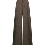 Pantaloni sartoriali a gamba ampia in marrone 