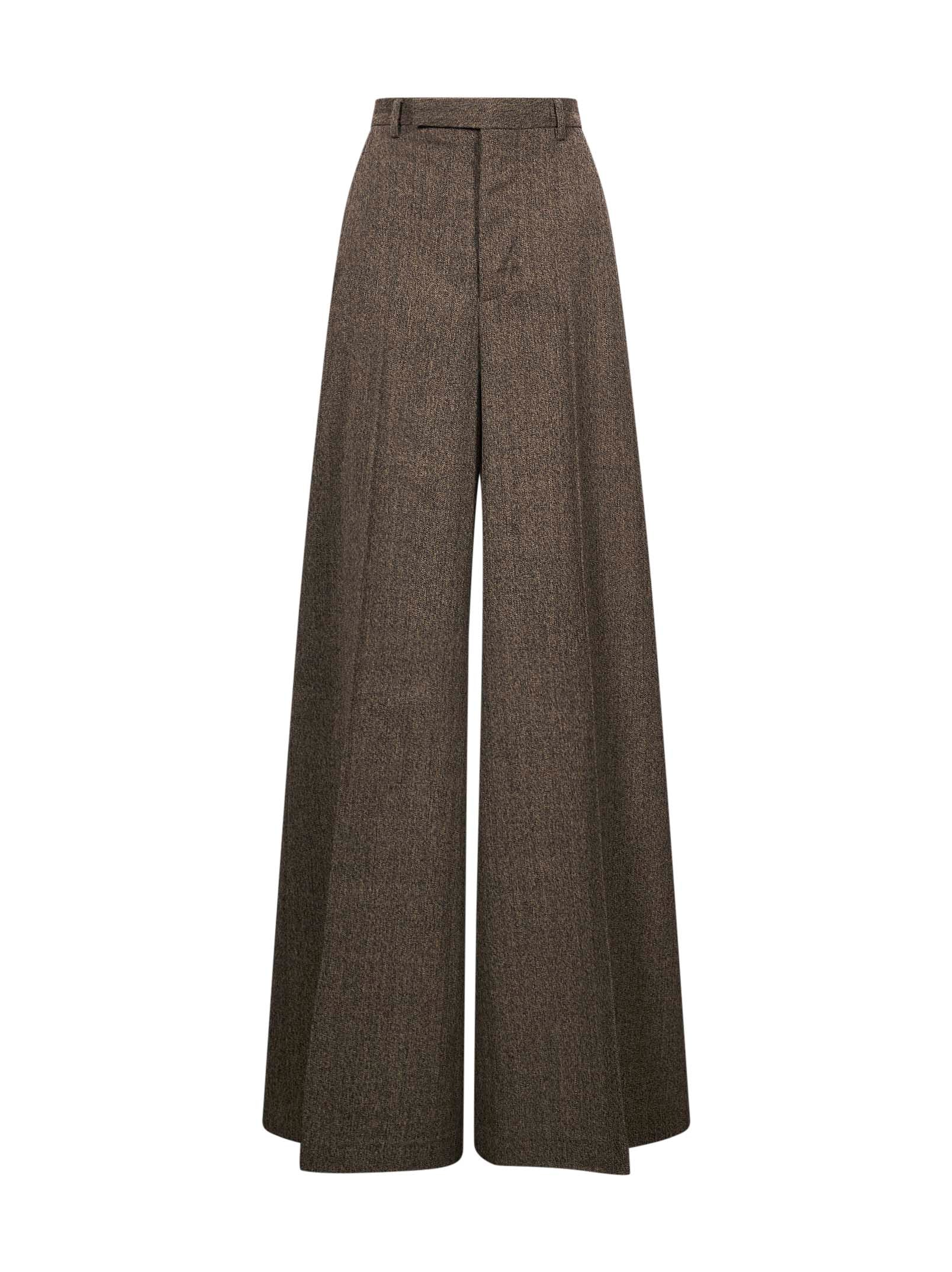 Pantaloni sartoriali a gamba ampia in marrone 