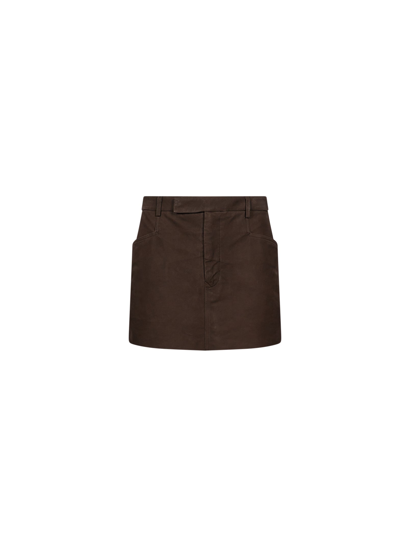 Minigonna Firbanks in pelle in marrone 