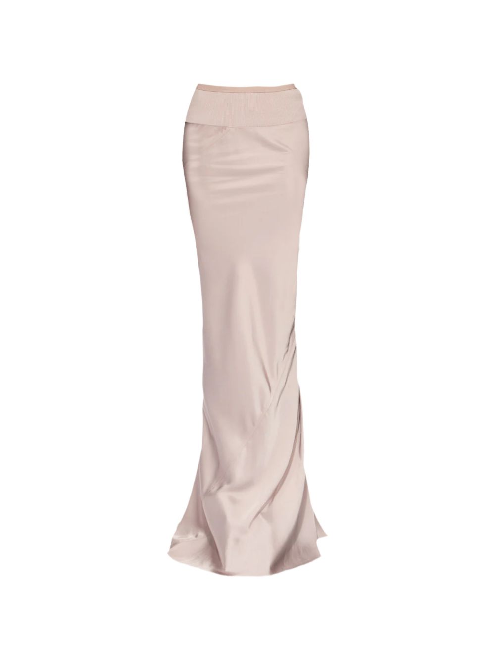 Gonna lunga con finitura satinata in beige 