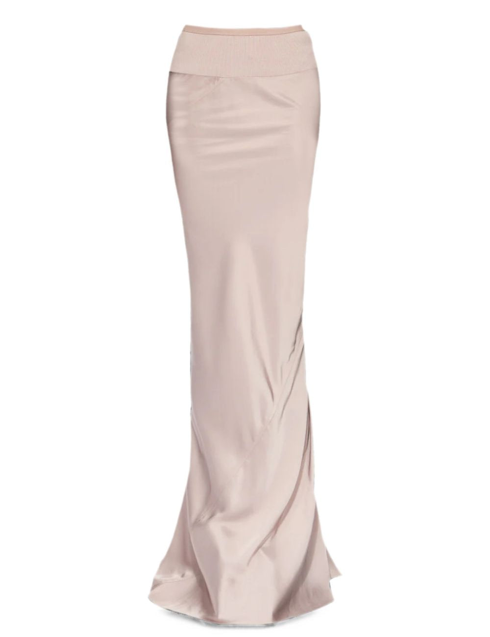 Gonna lunga con finitura satinata in beige 