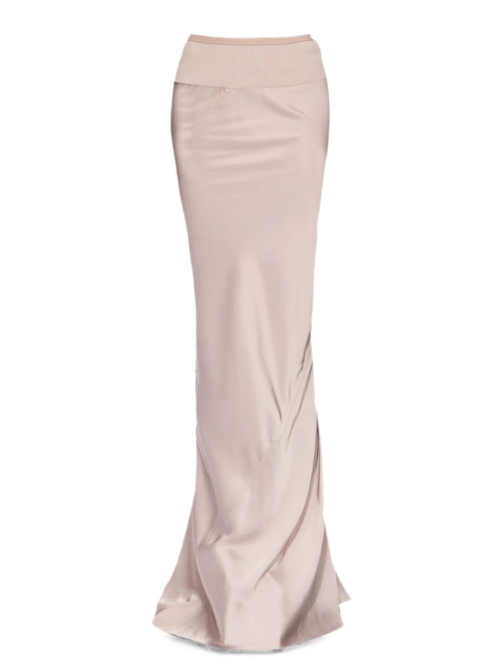 Gonna lunga con finitura satinata in beige 