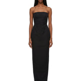 Abito bustier gown in nero 