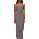 Abito maxi bustier in grigio 