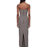 Abito maxi bustier in grigio 