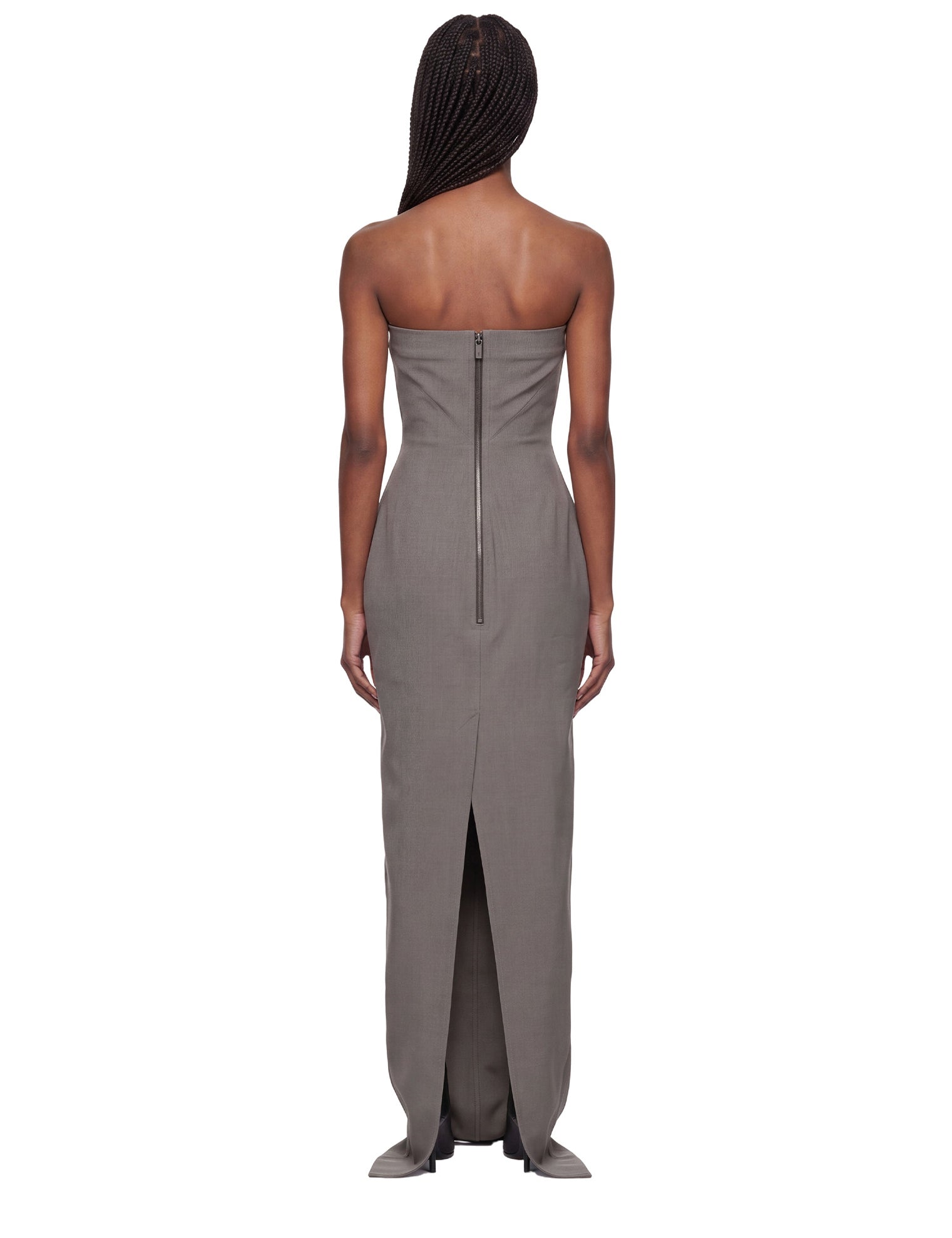 Abito maxi bustier in grigio 
