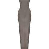Abito maxi bustier in grigio 