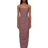 Abito maxi bustier in grigio 