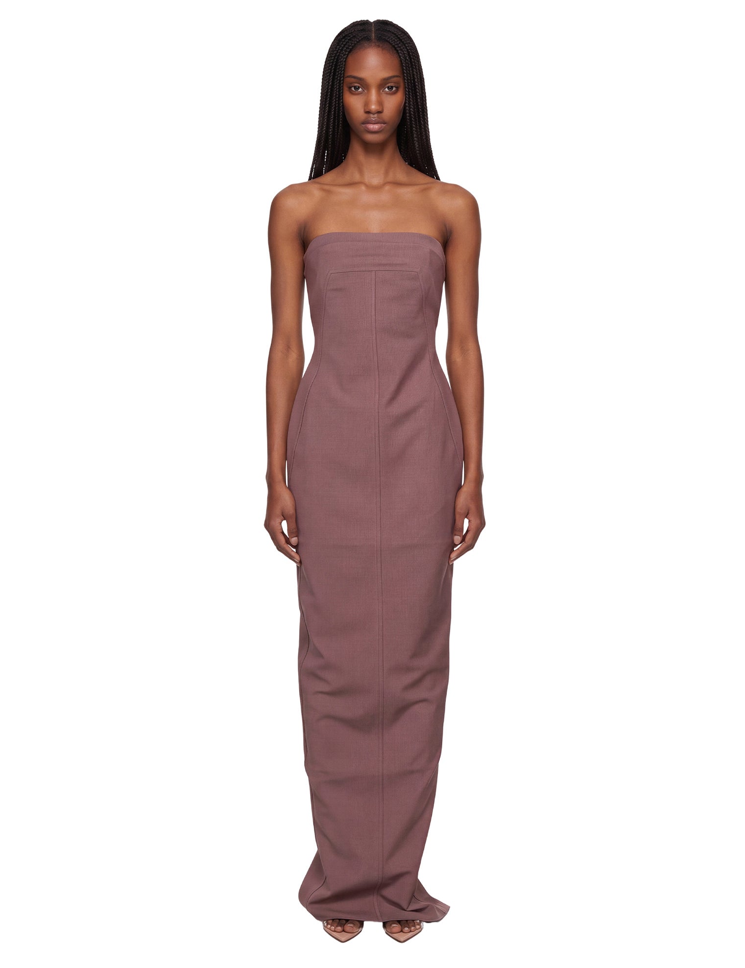 Abito maxi bustier in grigio 