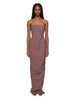 Abito maxi bustier in grigio