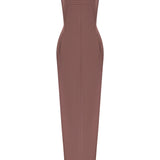 Abito maxi bustier in grigio 