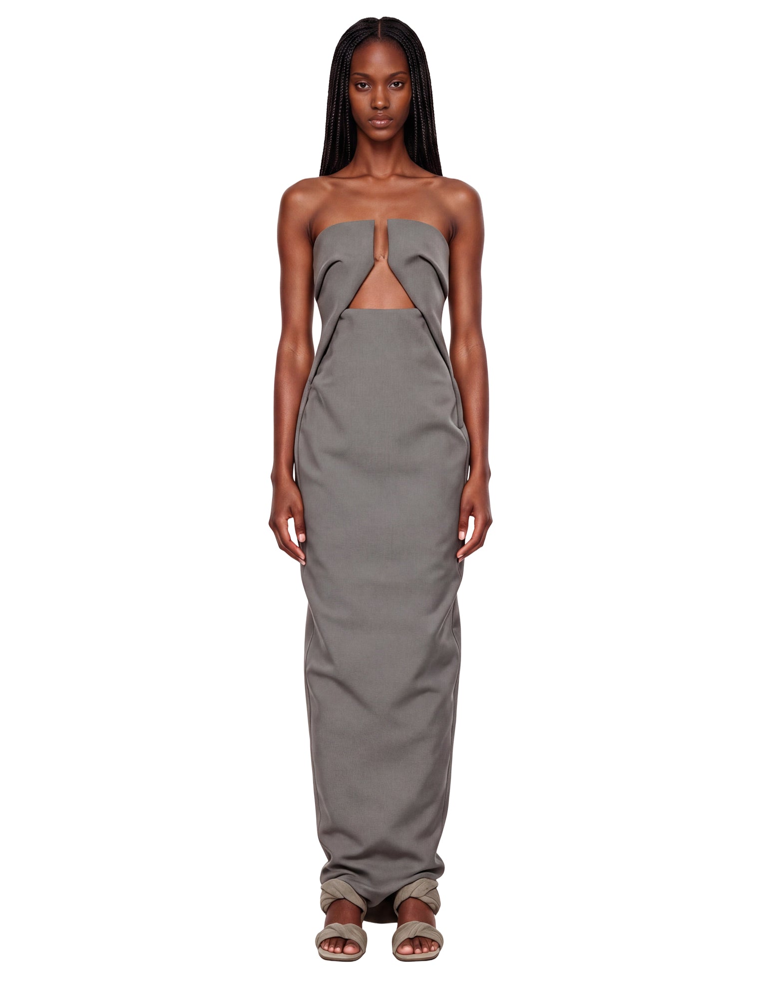 Abito lungo Prong Gown con dettaglio cut-out in grigio 