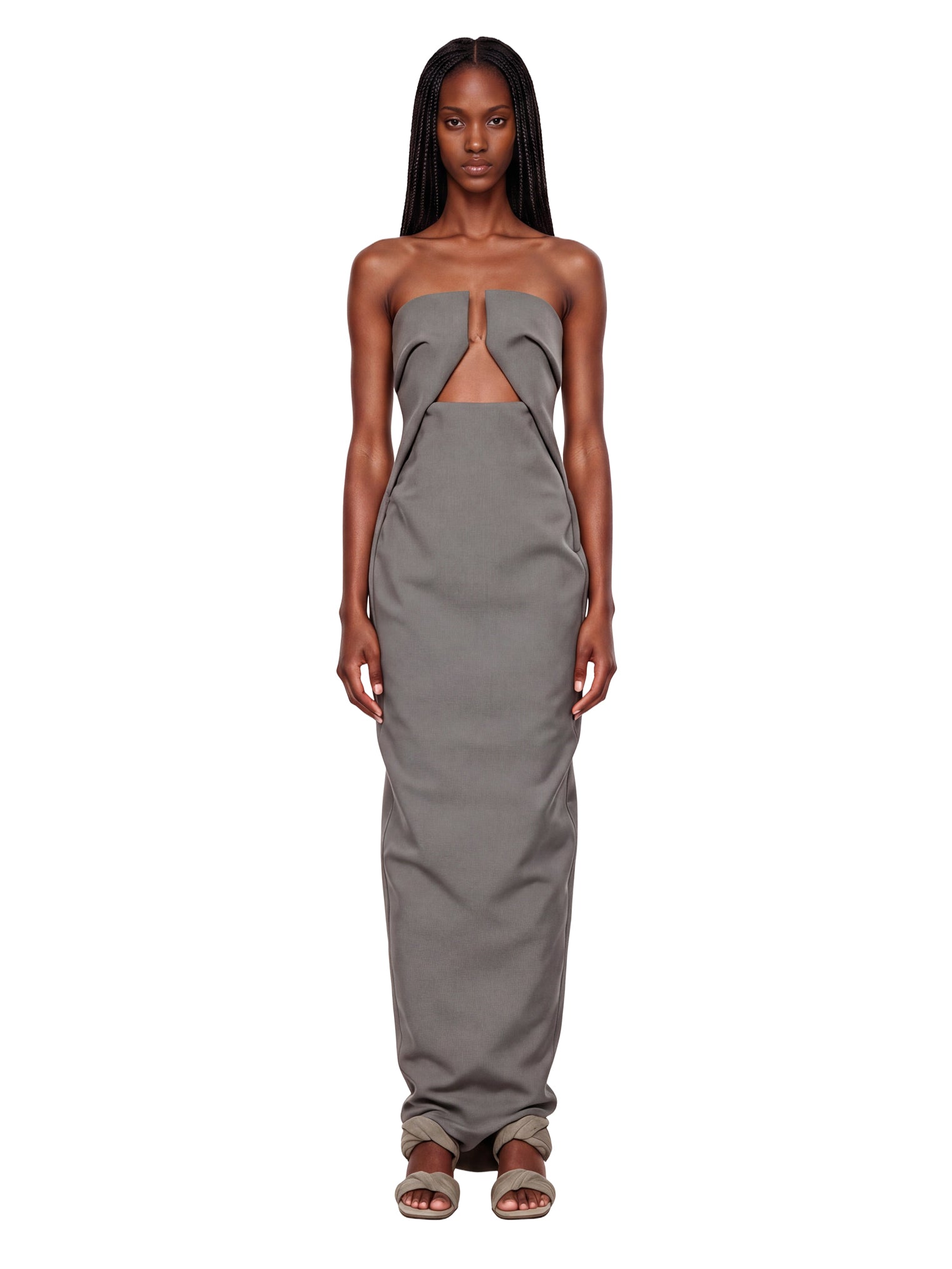 Abito lungo Prong Gown con dettaglio cut-out in grigio 