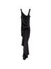 Asymmetric draped dress in black