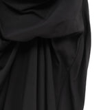 Abito drappeggiato asimmetrico in nero 