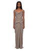 Maxi strutter dress with draping in grey