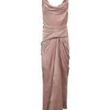 Abito con drapeggio in rosa 