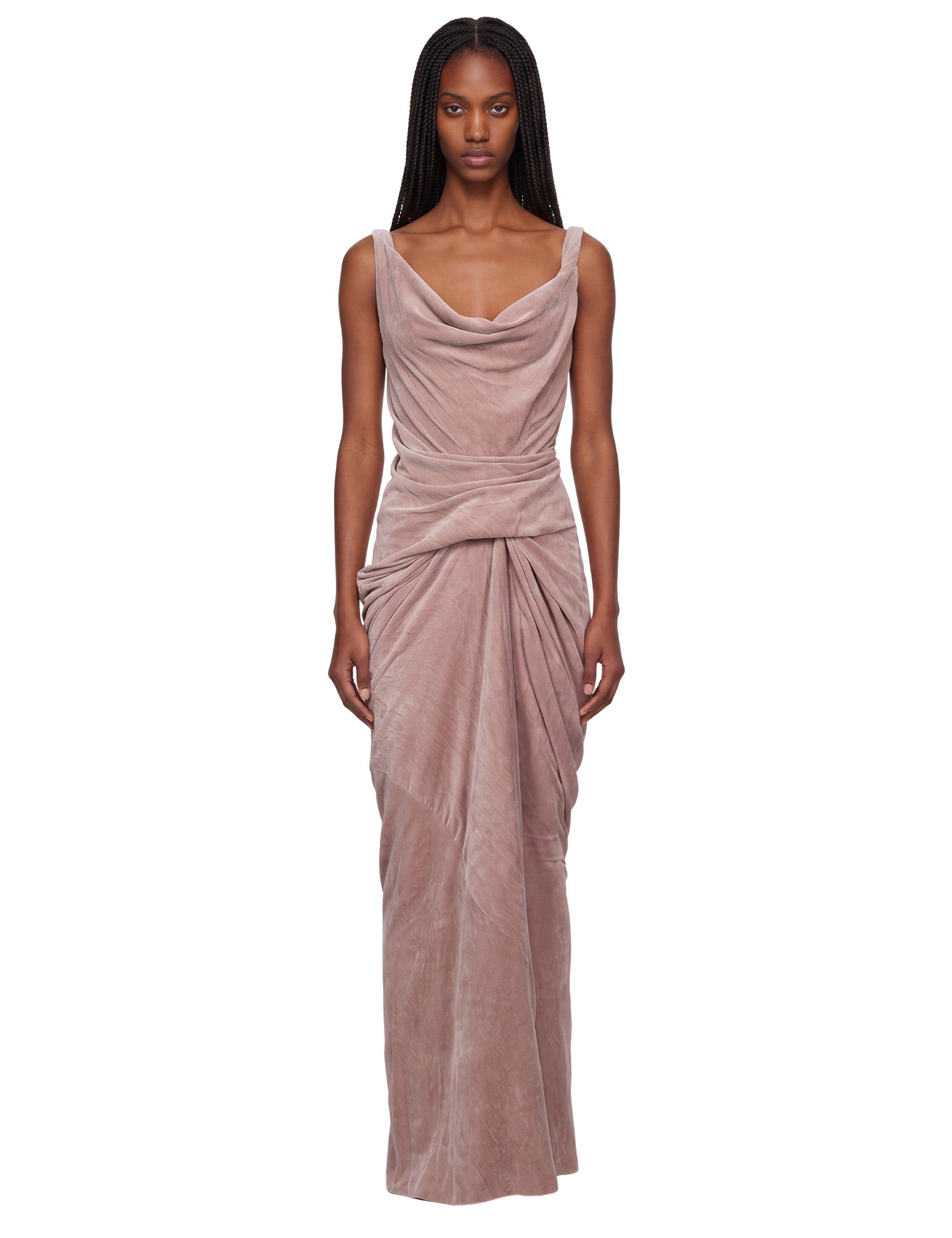 Abito con drapeggio in rosa 