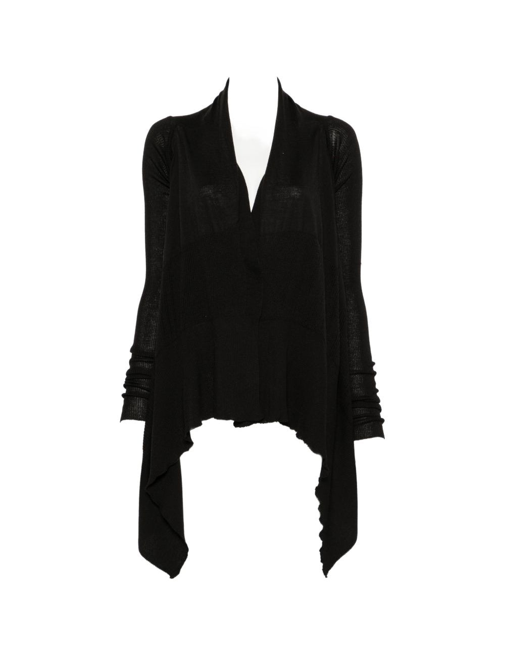 Cardigan con orlo asimmetrico in nero 