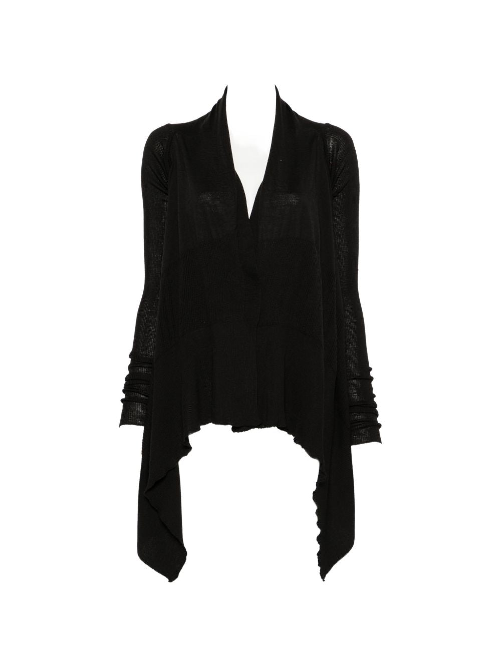 Cardigan con orlo asimmetrico in nero 