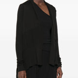 Cardigan con orlo asimmetrico in nero 