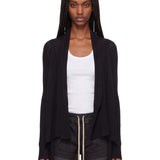 Cardigan con orlo asimmetrico in nero 