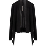 Cardigan con orlo asimmetrico in nero 
