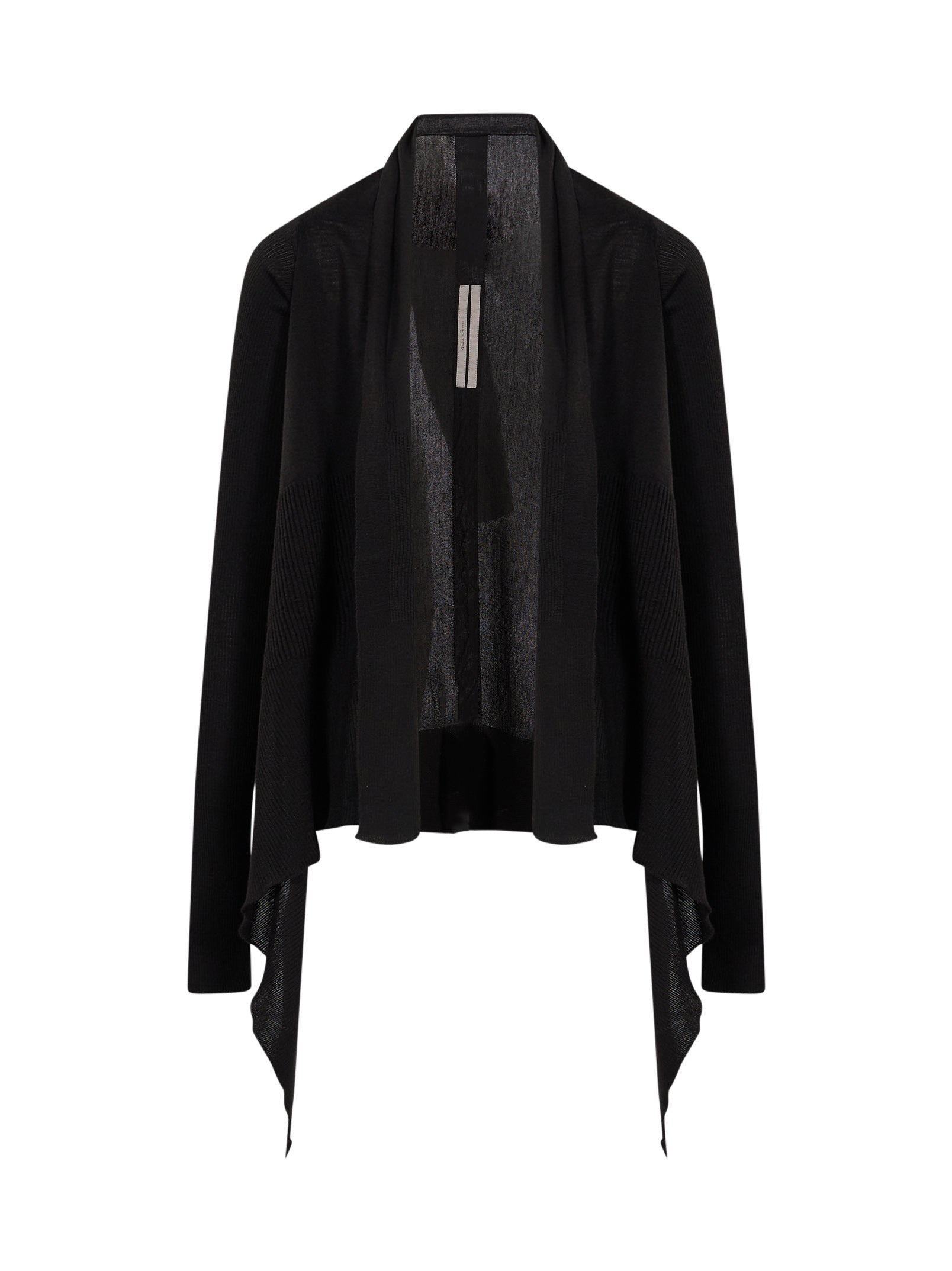 Cardigan con orlo asimmetrico in nero 