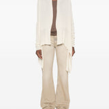 Cardigan con orlo asimmetrico in beige 