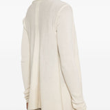 Cardigan con orlo asimmetrico in beige 