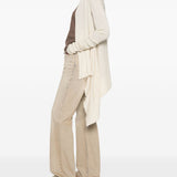 Cardigan con orlo asimmetrico in beige 