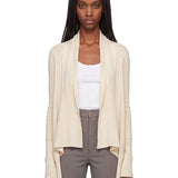 Cardigan con orlo asimmetrico in avorio 