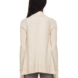 Cardigan con orlo asimmetrico in avorio 