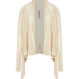 Cardigan con orlo asimmetrico in avorio 