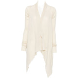 Cardigan con orlo asimmetrico in beige 