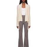 Cardigan con orlo asimmetrico in avorio 