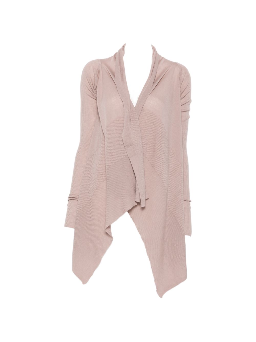 Cardigan con orlo asimmetrico in rosa 