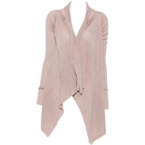 Cardigan con orlo asimmetrico in rosa 