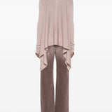 Cardigan con orlo asimmetrico in rosa 