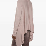 Cardigan con orlo asimmetrico in rosa 