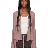Cardigan con orlo asimmetrico in rosa 
