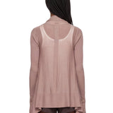 Cardigan con orlo asimmetrico in rosa 