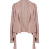 Cardigan con orlo asimmetrico in rosa 