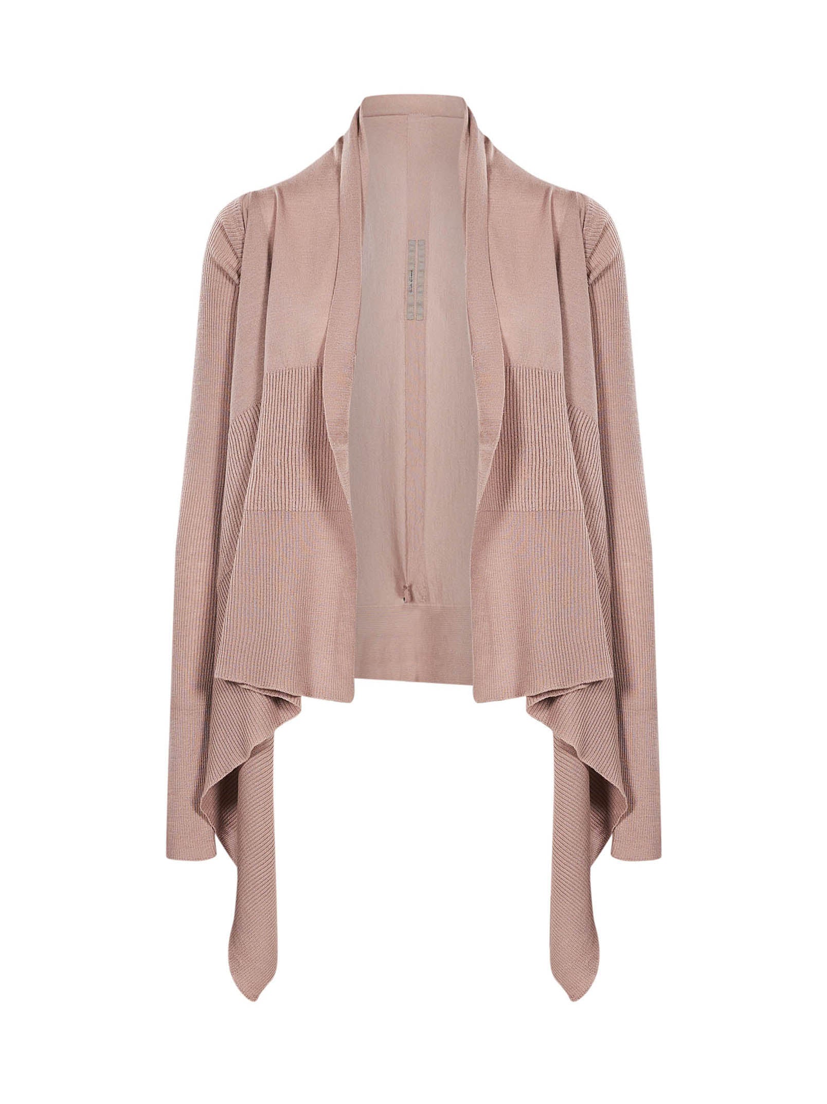Cardigan con orlo asimmetrico in rosa 