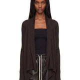 Cardigan aperto in maglia in marrone 