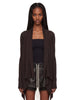 Open-knit cardigan in brown