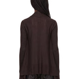 Cardigan aperto in maglia in marrone 