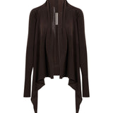Cardigan aperto in maglia in marrone 
