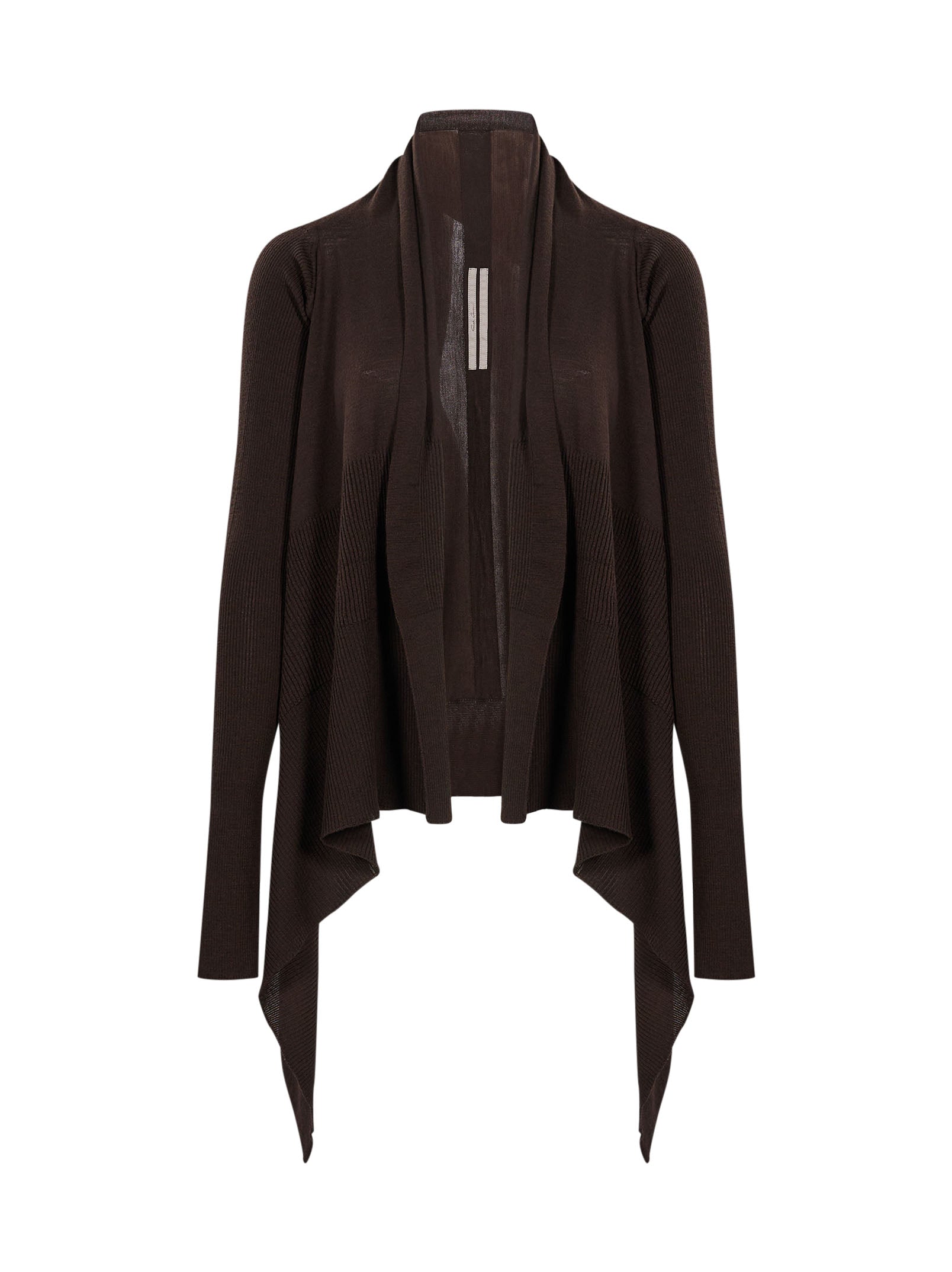 Cardigan aperto in maglia in marrone 