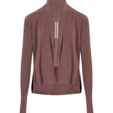Cardigan aperto in maglia in bordeaux 